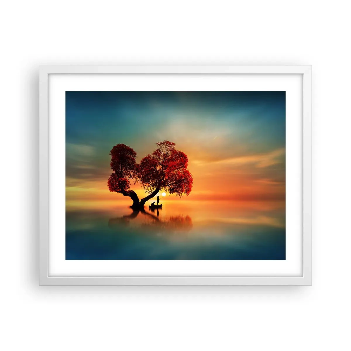 Pôster em moldura branca - A distância e o silêncio do mundo - 50x40 cm