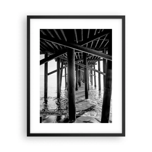 Pôster com moldura preta - Refúgio na praia - 40x50 cm