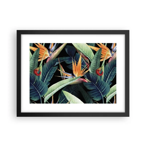 Pôster com moldura preta - Flores ardentes dos trópicos - 40x30 cm