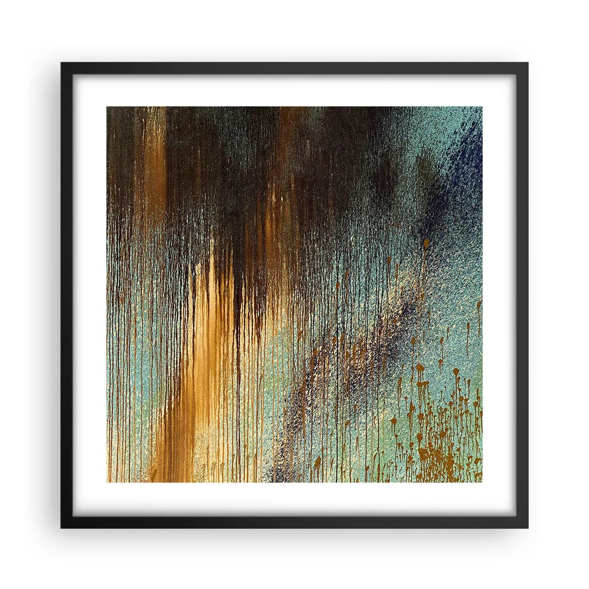 Pôster com moldura preta - Uma composição colorida não acidental - 50x50 cm