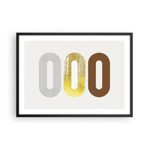 Pôster com moldura preta - Uuu! - 70x50 cm