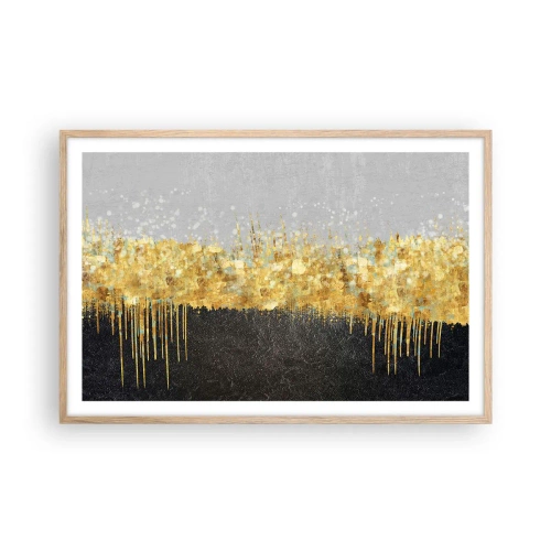Pôster com moldura de carvalho claro - Para dentro e para cima - 91x61 cm