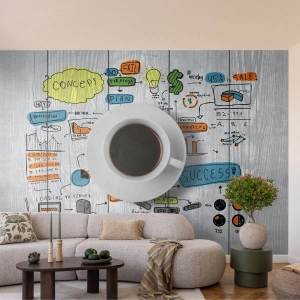 Papel de Parede Autocolante Deluxe Sticker - Tempo para uma pausa - Gráficos, Café, Café expresso - 400x280 cm