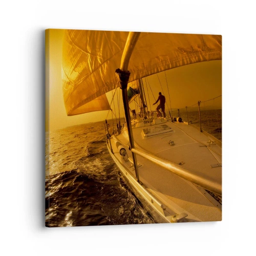 Quadro em tela - Noite dourada depois de um dia multicolorido - 30x30 cm