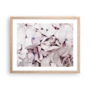 Pôster com moldura de carvalho claro - Em uma inundação de flores - 50x40 cm