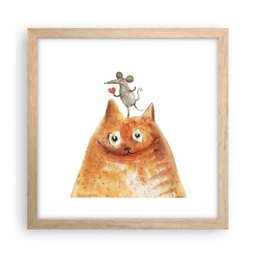 Pôster com moldura de carvalho claro - Paradoxos do amor - 30x30 cm