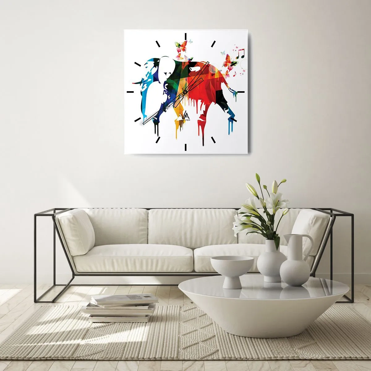 Relógio de parede - Relógio em vidro - Todos podem dançar - 40x40 cm