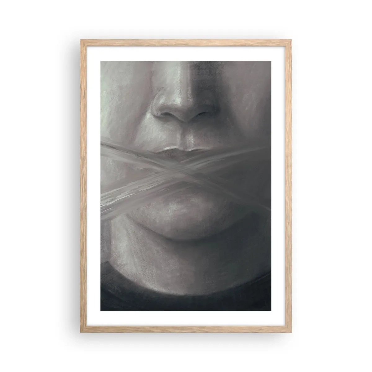 Pôster com moldura de carvalho claro - Nem uma palavra - 50x70 cm
