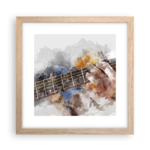 Pôster com moldura de carvalho claro - Poesia entre as cordas - 30x30 cm