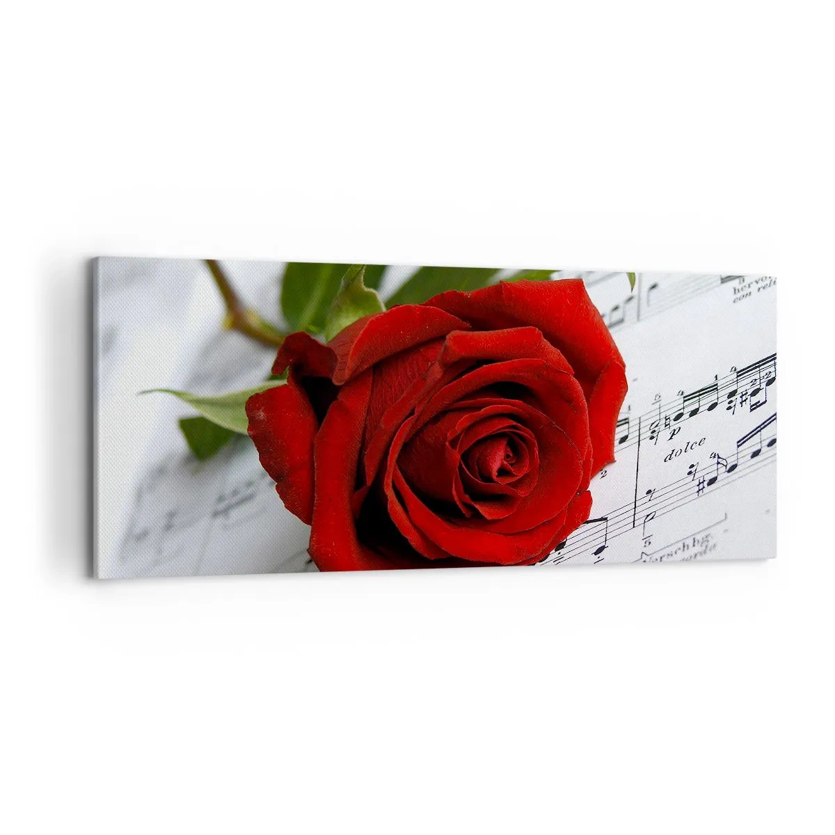 Quadro em tela - Música de sentimentos em escarlate - 100x40 cm