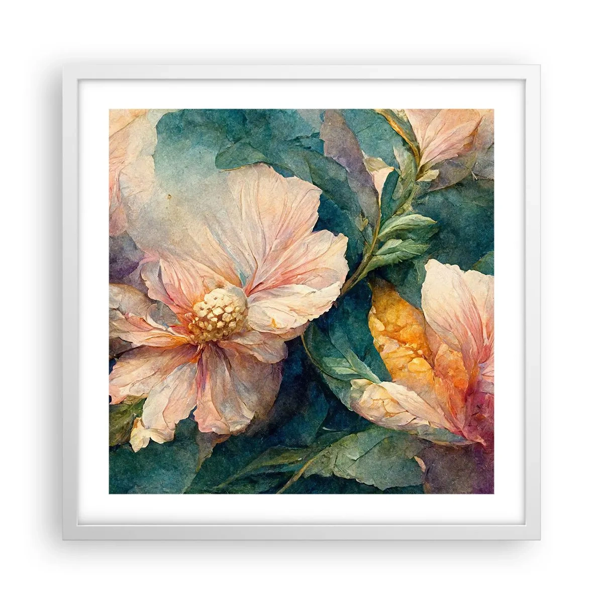 Pôster em moldura branca - Apenas sutileza - 50x50 cm