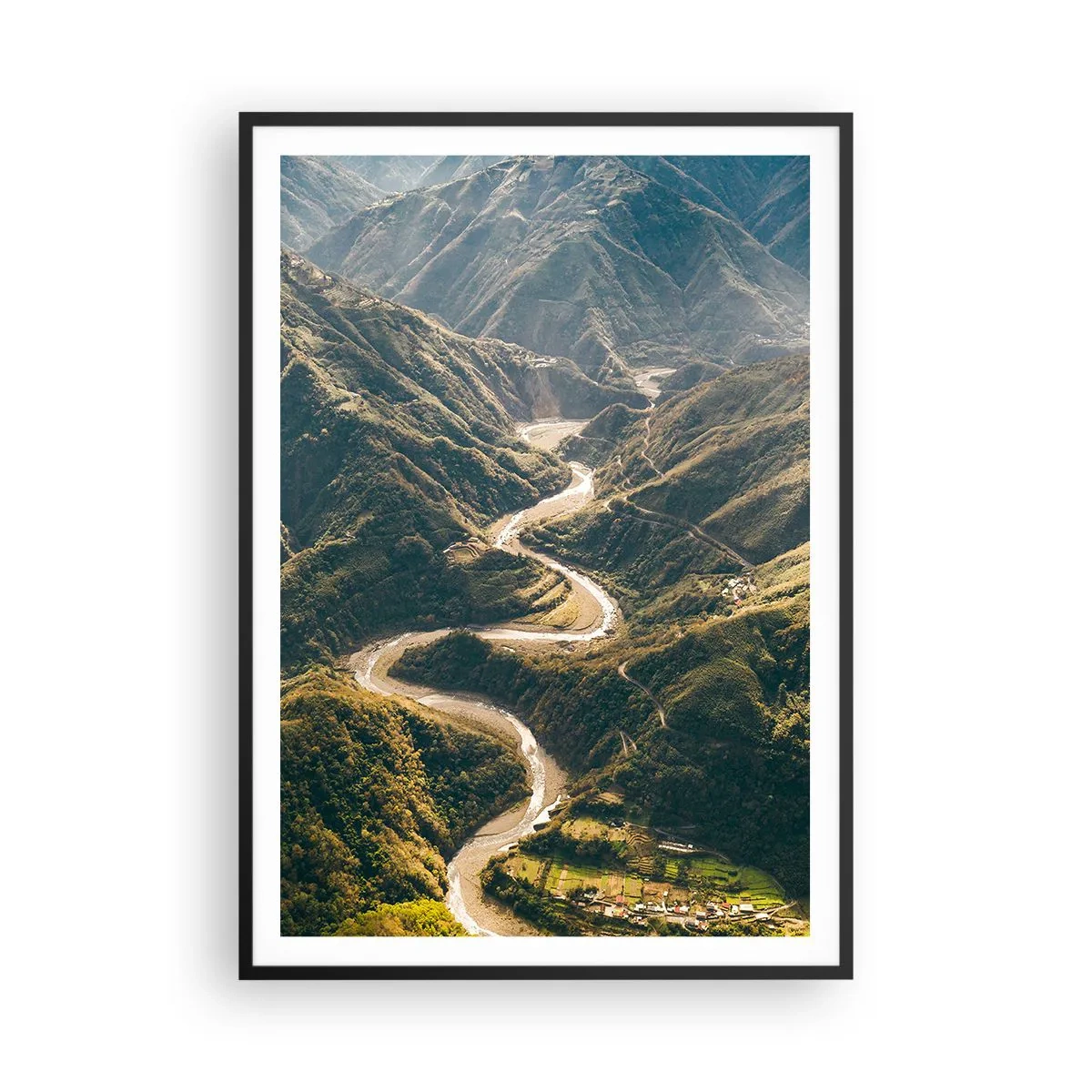 Pôster com moldura preta - Direto do coração das montanhas - 70x100 cm