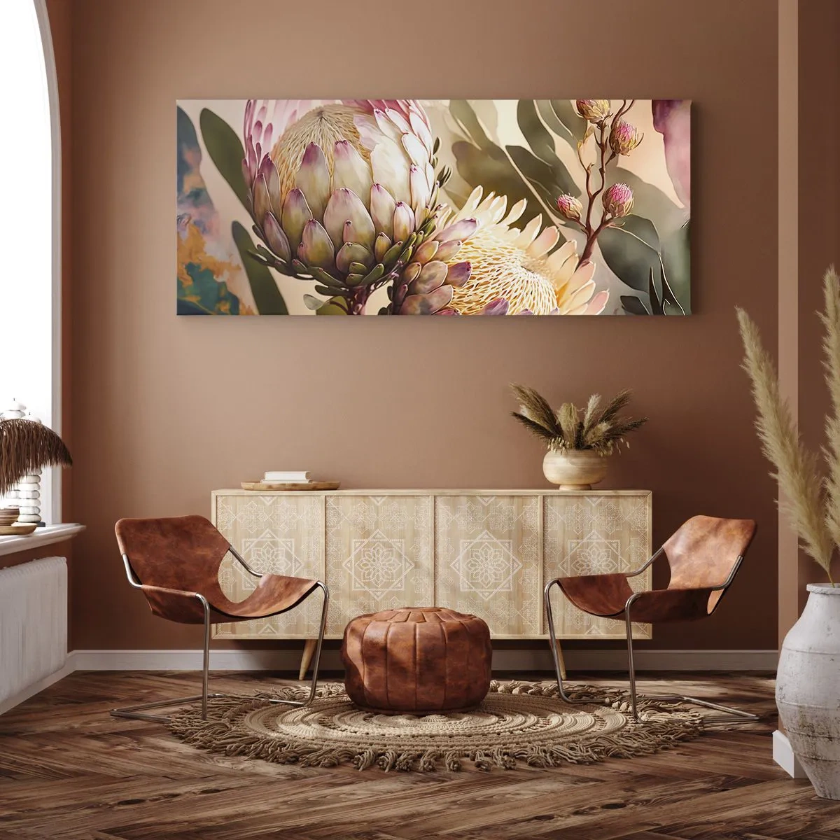 Quadro em tela - Abraçado com ternura - 100x40 cm