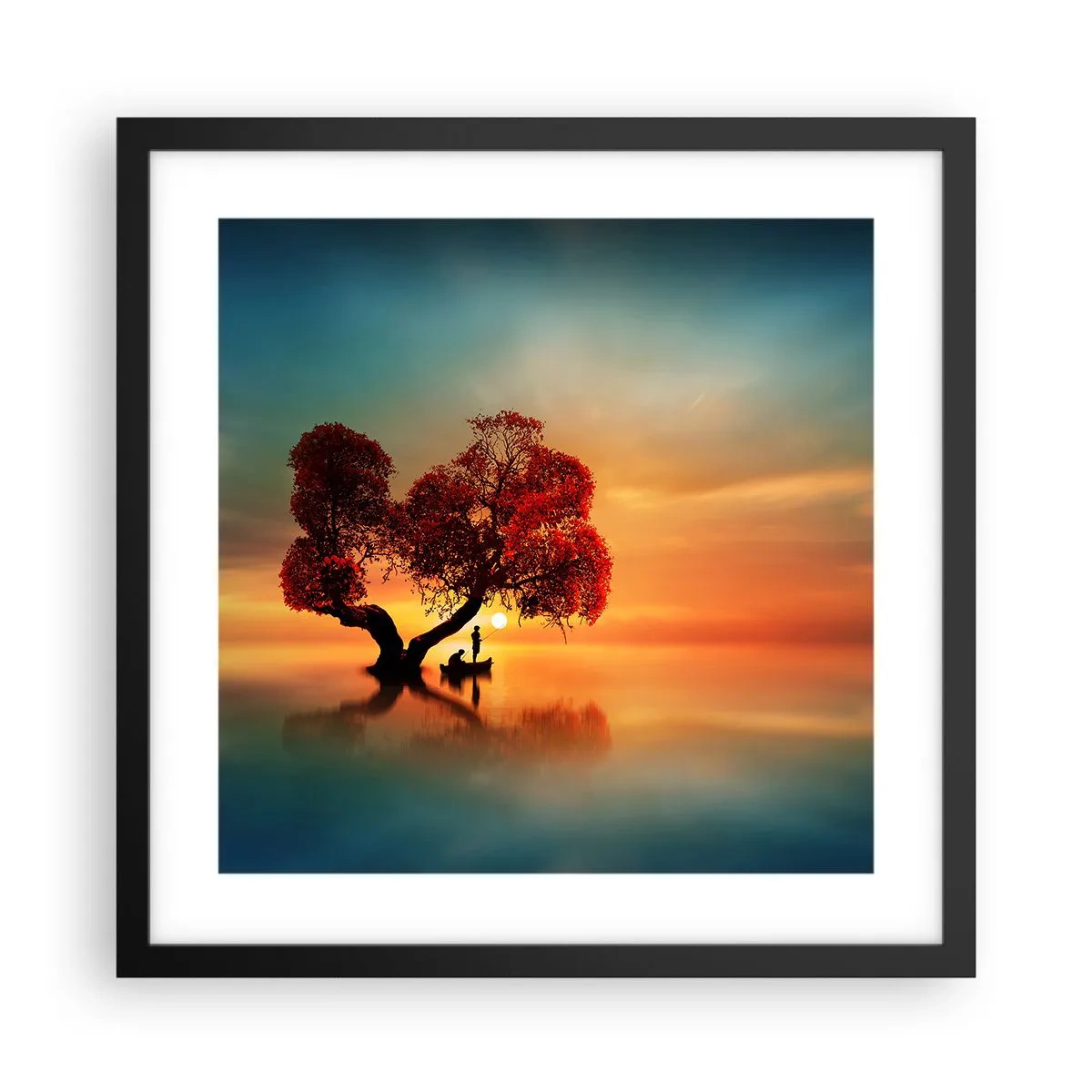 Pôster com moldura preta - A distância e o silêncio do mundo - 40x40 cm