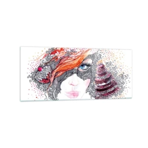 Quadro em vidro - Com ela, todos os dias são dias de festa - 120x50 cm