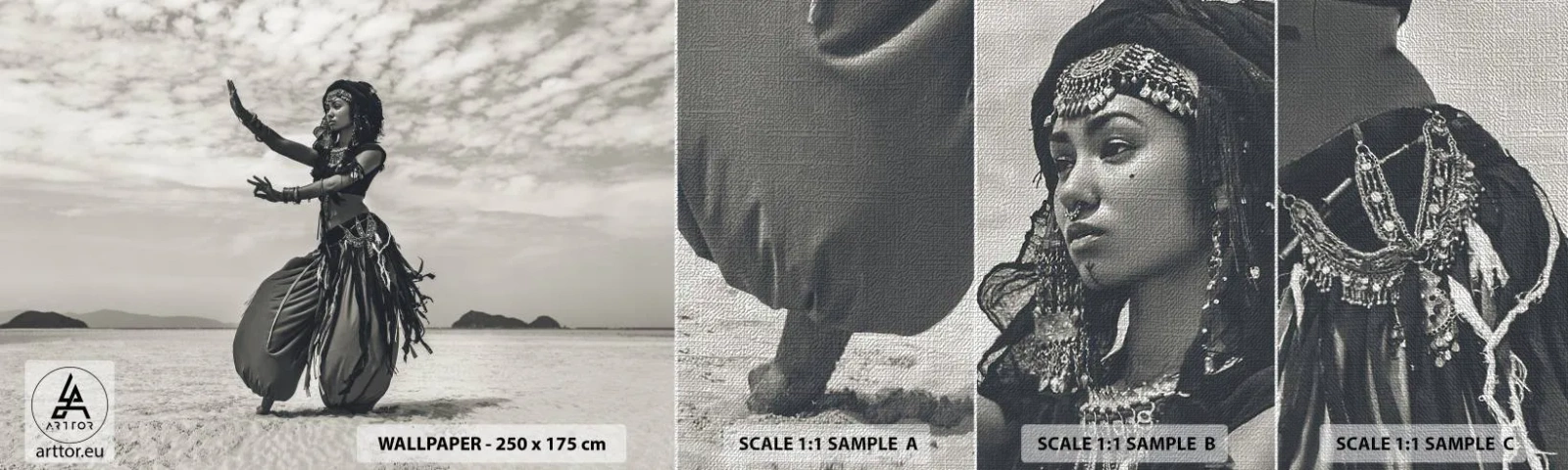 Amostra de papel de parede Premium Canvas - Dança das Ilhas do Sul - Dançarino, Índia, Orientar - 100x30 cm