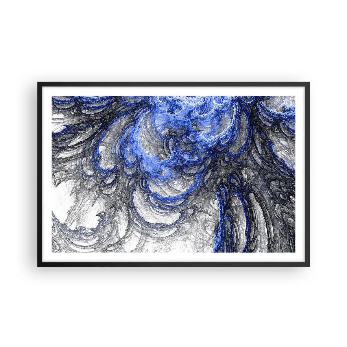Pôster com moldura preta - O nascimento de uma onda - 91x61 cm