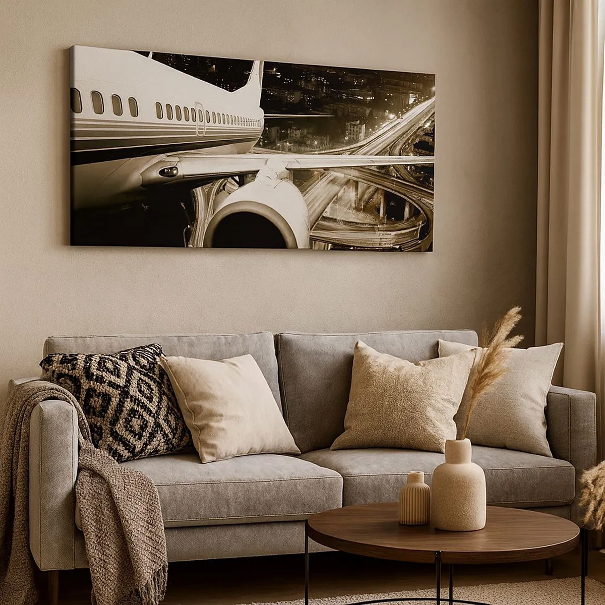 Quadro em tela - Voar para a noite - 100x40 cm