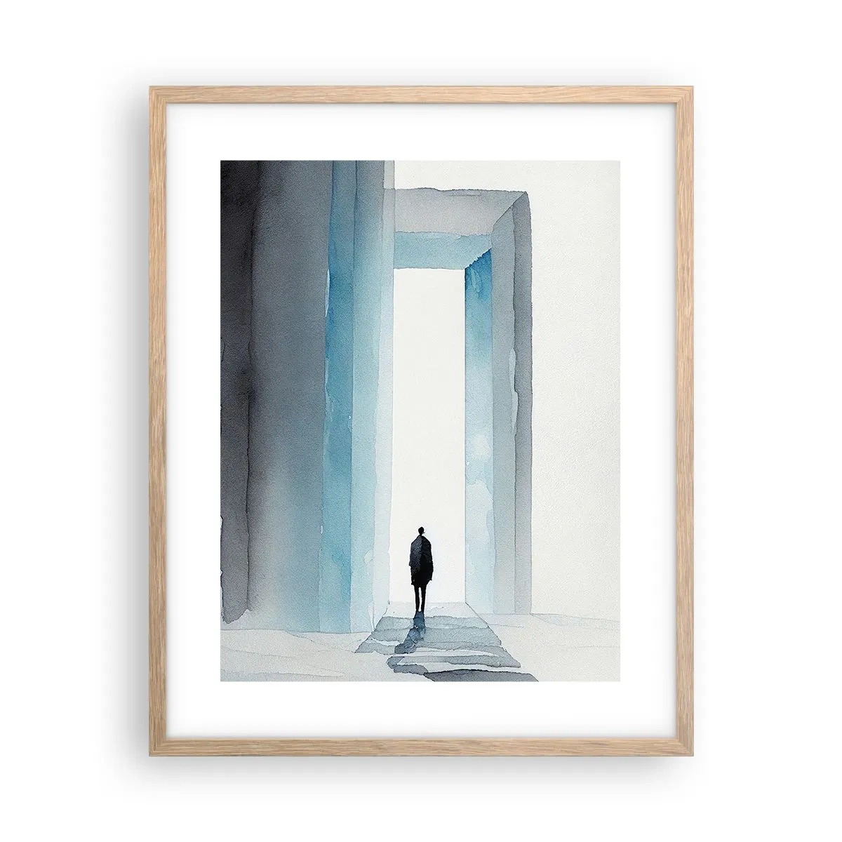 Pôster com moldura de carvalho claro - Viva sem limites - 40x50 cm