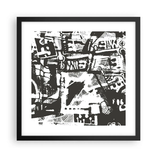 Pôster com moldura preta - Ordem ou caos? - 40x40 cm