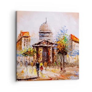 Quadro em tela - Passeio por Paris - 70x70 cm