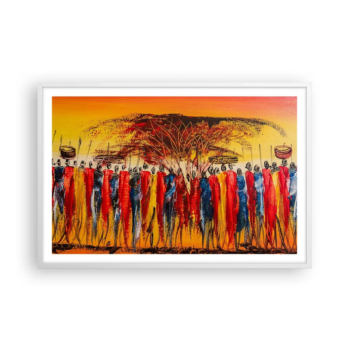 Pôster em moldura branca - Lá, lá, lá vão eles - 91x61 cm