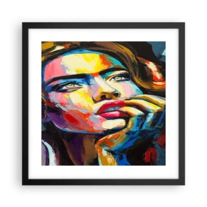 Pôster com moldura preta - Sonhos como pássaros voando no céu - 40x40 cm