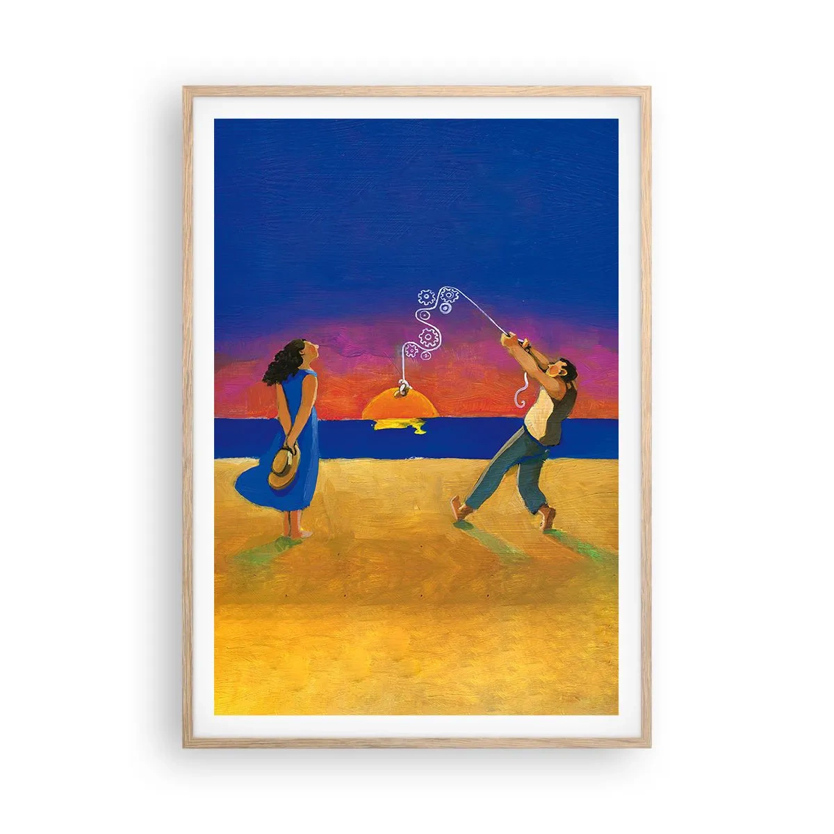 Pôster com moldura de carvalho claro - Mais do que uma estrela do céu - 70x100 cm