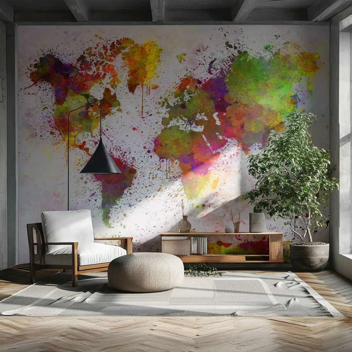 Papel de Parede Standard Eco - De algum modo, resultou assim - Mapa mundial, Continentes, Pedaço - 250x175 cm