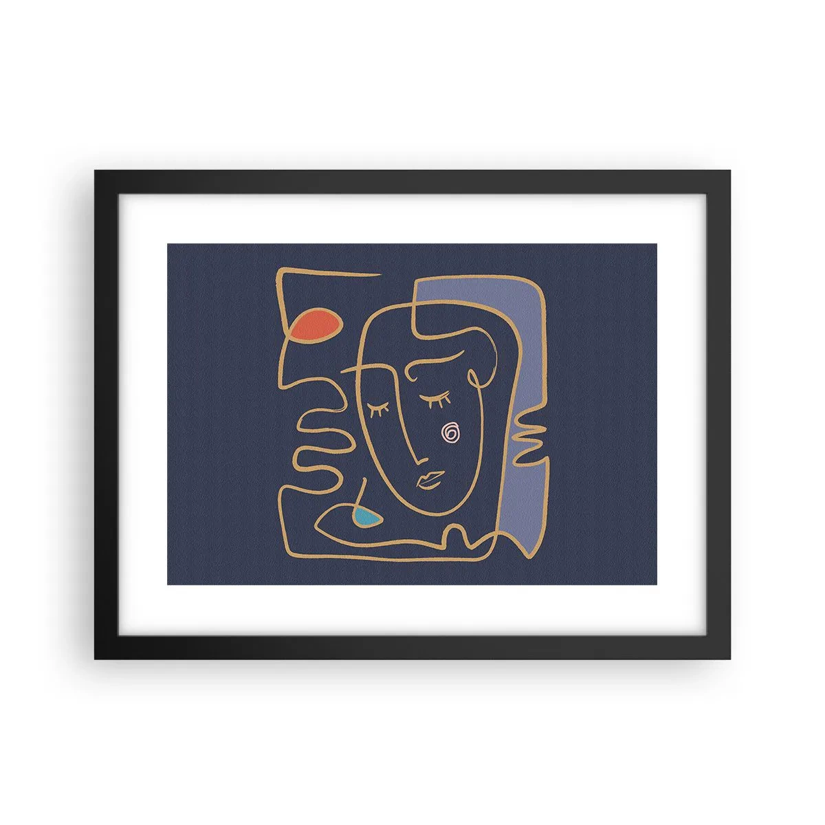 Pôster com moldura preta - Nos pensamentos - 40x30 cm