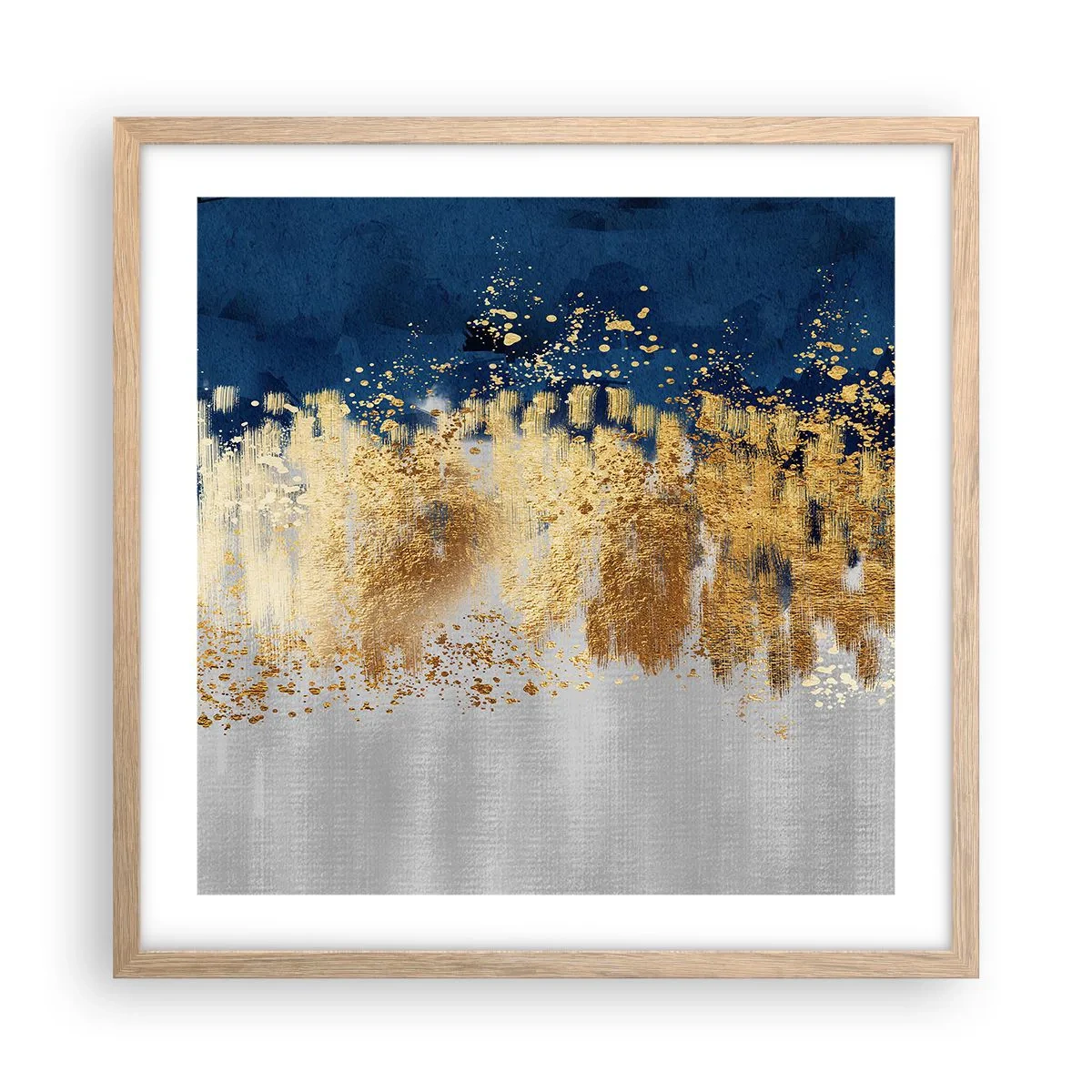 Pôster com moldura de carvalho claro - Uma composição moderna com brilho - 50x50 cm