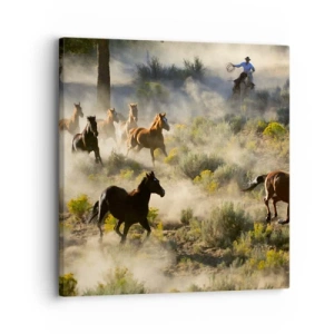 Quadro em tela - Competição - liberdade ou força masculina? - 30x30 cm