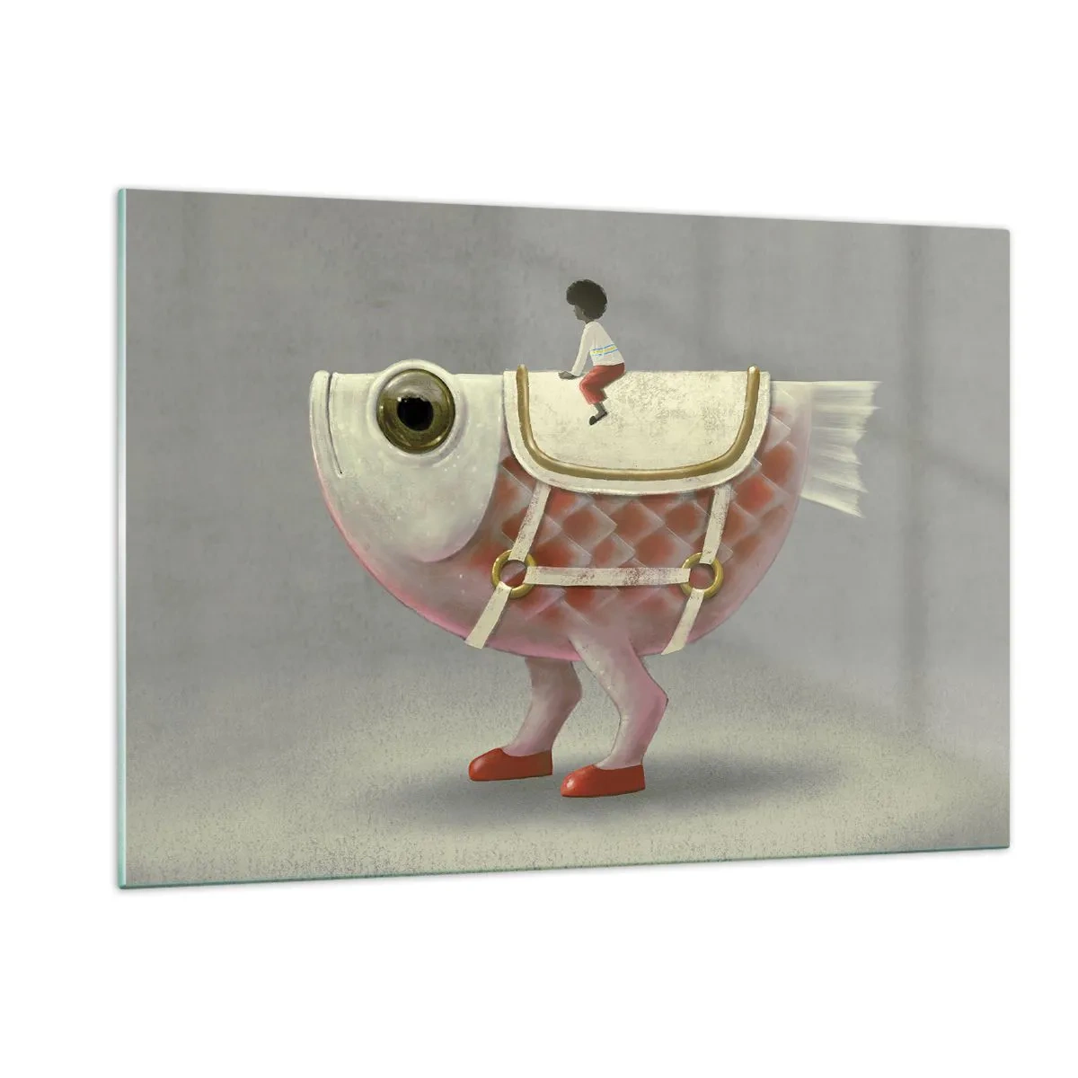 Quadro em vidro - O cavaleiro Peixoso - 120x80 cm