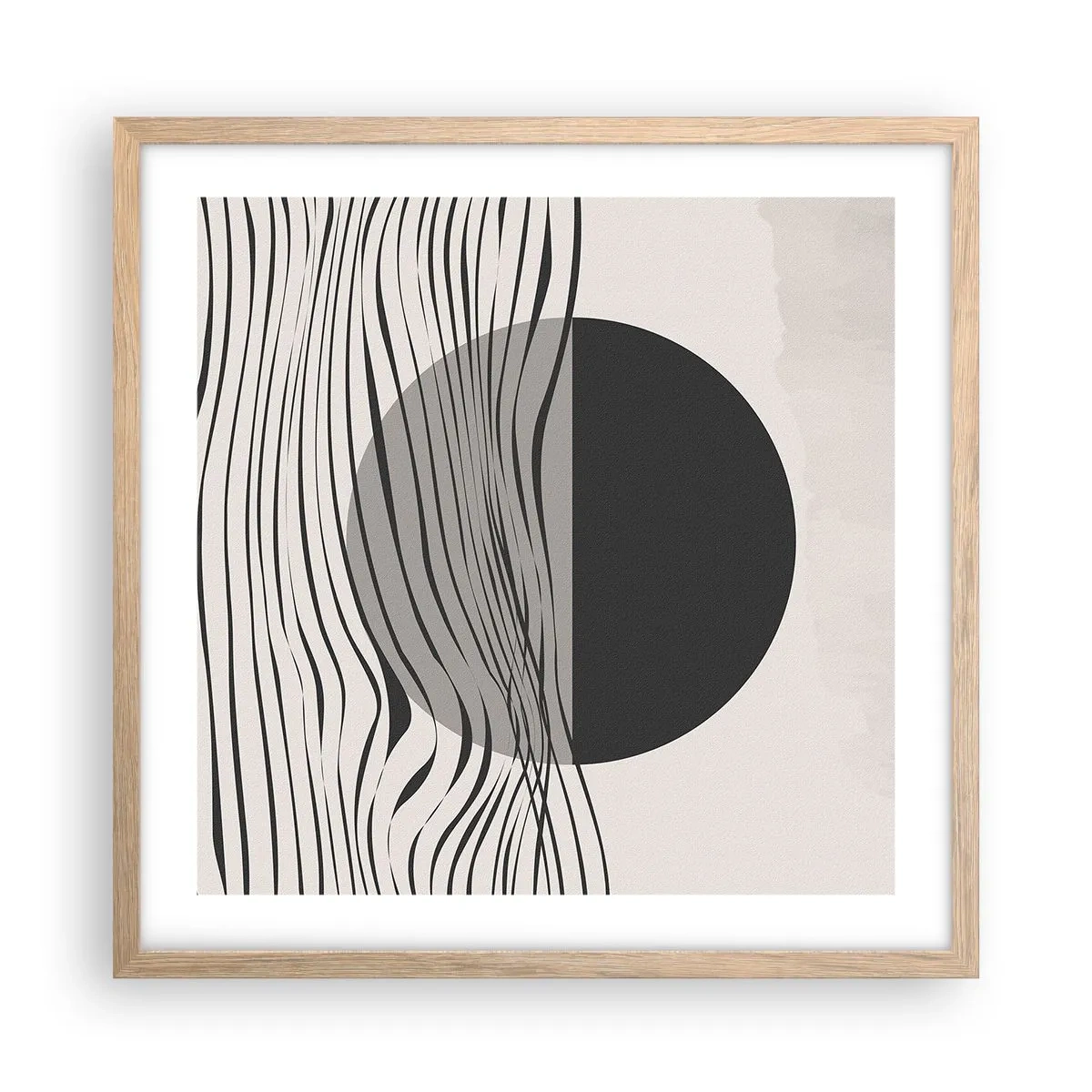 Pôster com moldura de carvalho claro - Composição da metade - 50x50 cm