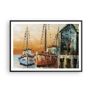 Pôster com moldura preta - Um regresso tranquilo - 100x70 cm