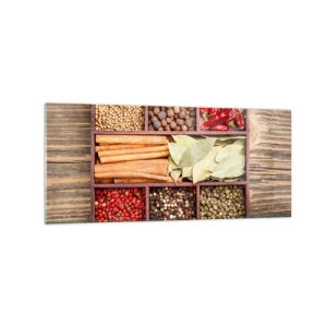 Quadro em vidro - Ordem das formas, um ramo de aromas - 120x50 cm