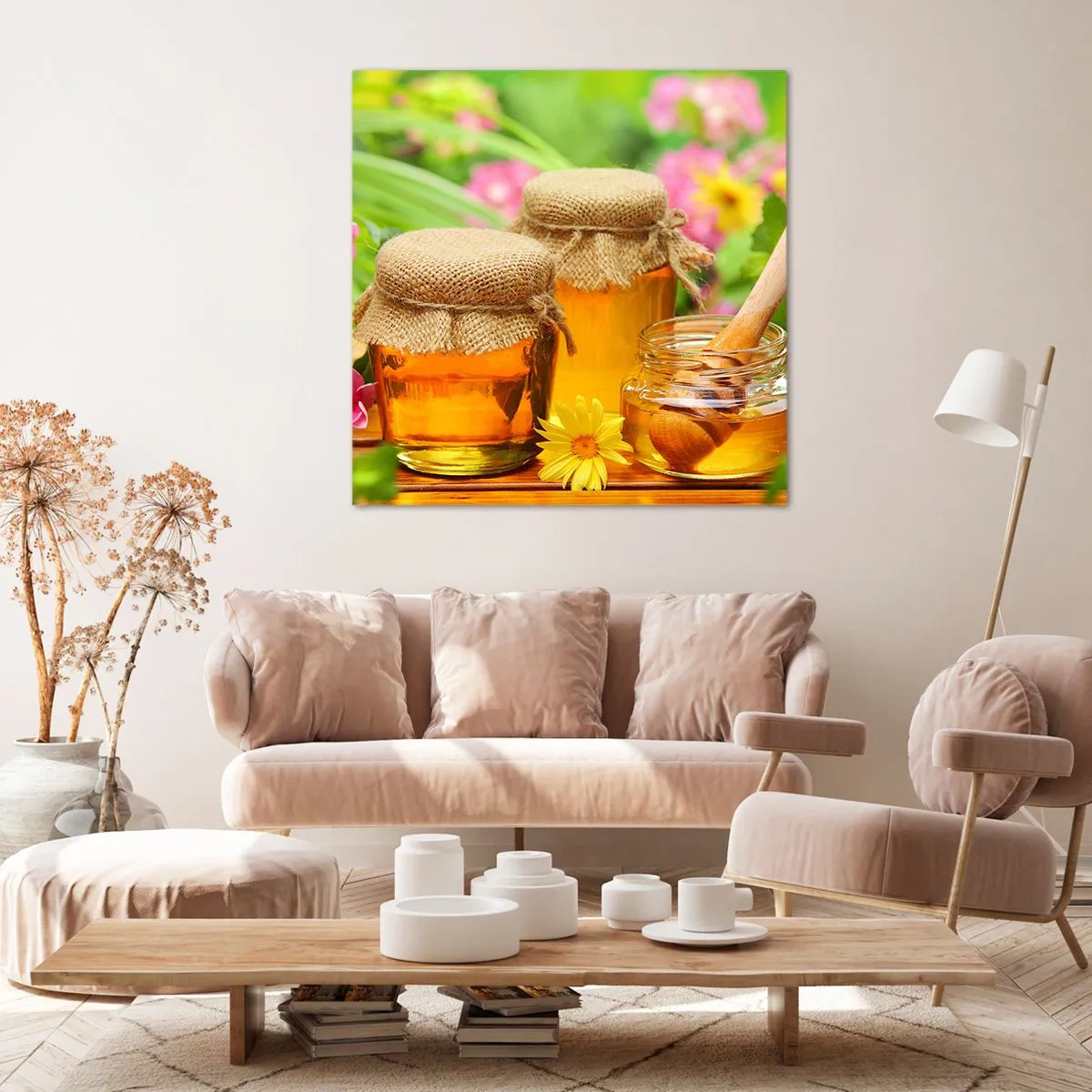 Quadro em tela - Doce e floral - 60x60 cm