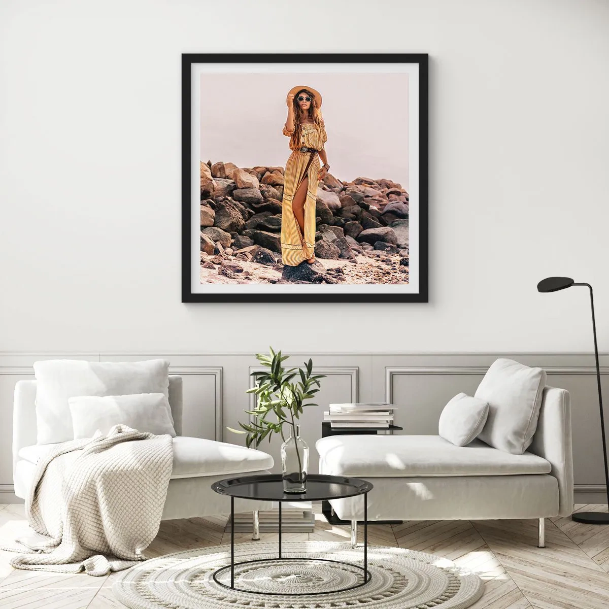 Pôster com moldura preta - A magia das pedras - 60x60 cm