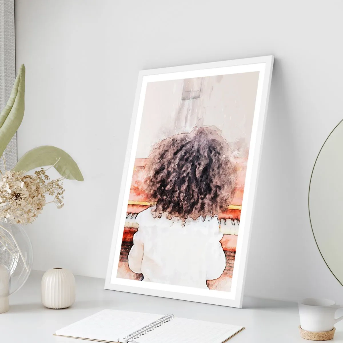 Pôster em moldura branca - Num mundo novo - 50x70 cm