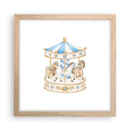 Pôster com moldura de carvalho claro - Doce infância - 30x30 cm