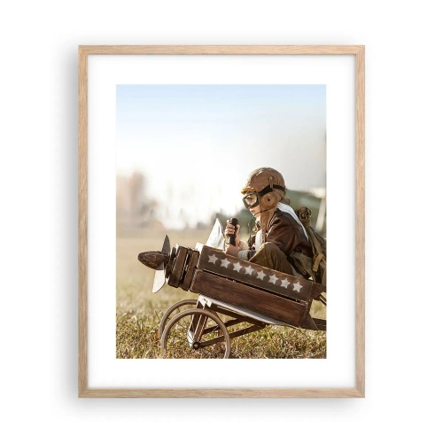 Pôster com moldura de carvalho claro - O início rumo a um sonho - 40x50 cm