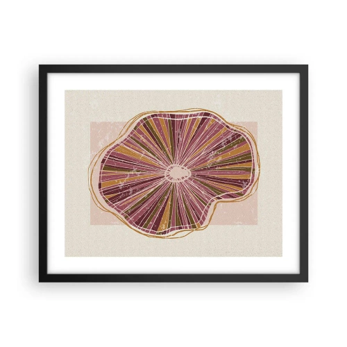 Pôster com moldura preta - Abstração radiante - 50x40 cm