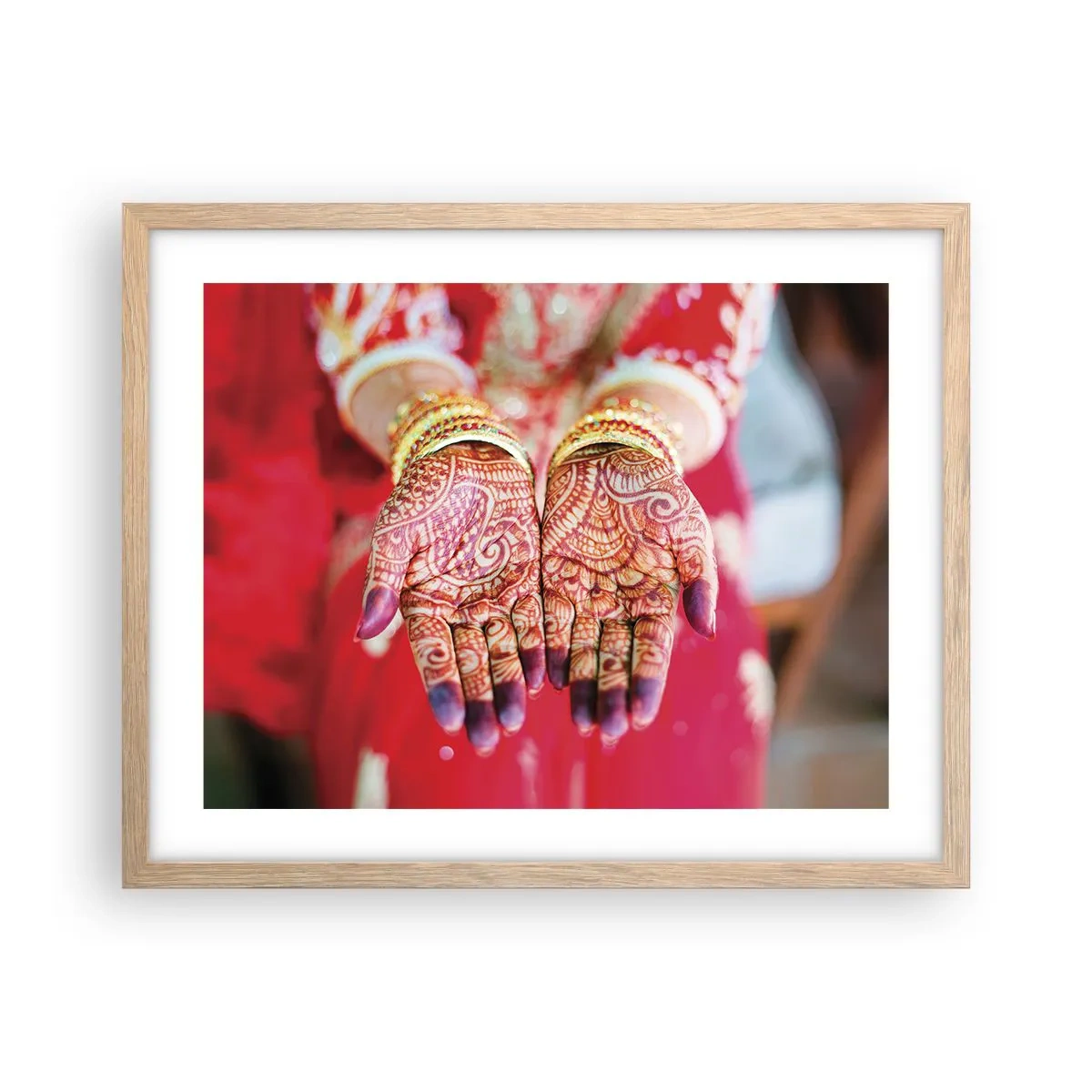 Pôster com moldura de carvalho claro - Pronto para alcançar a felicidade - 50x40 cm