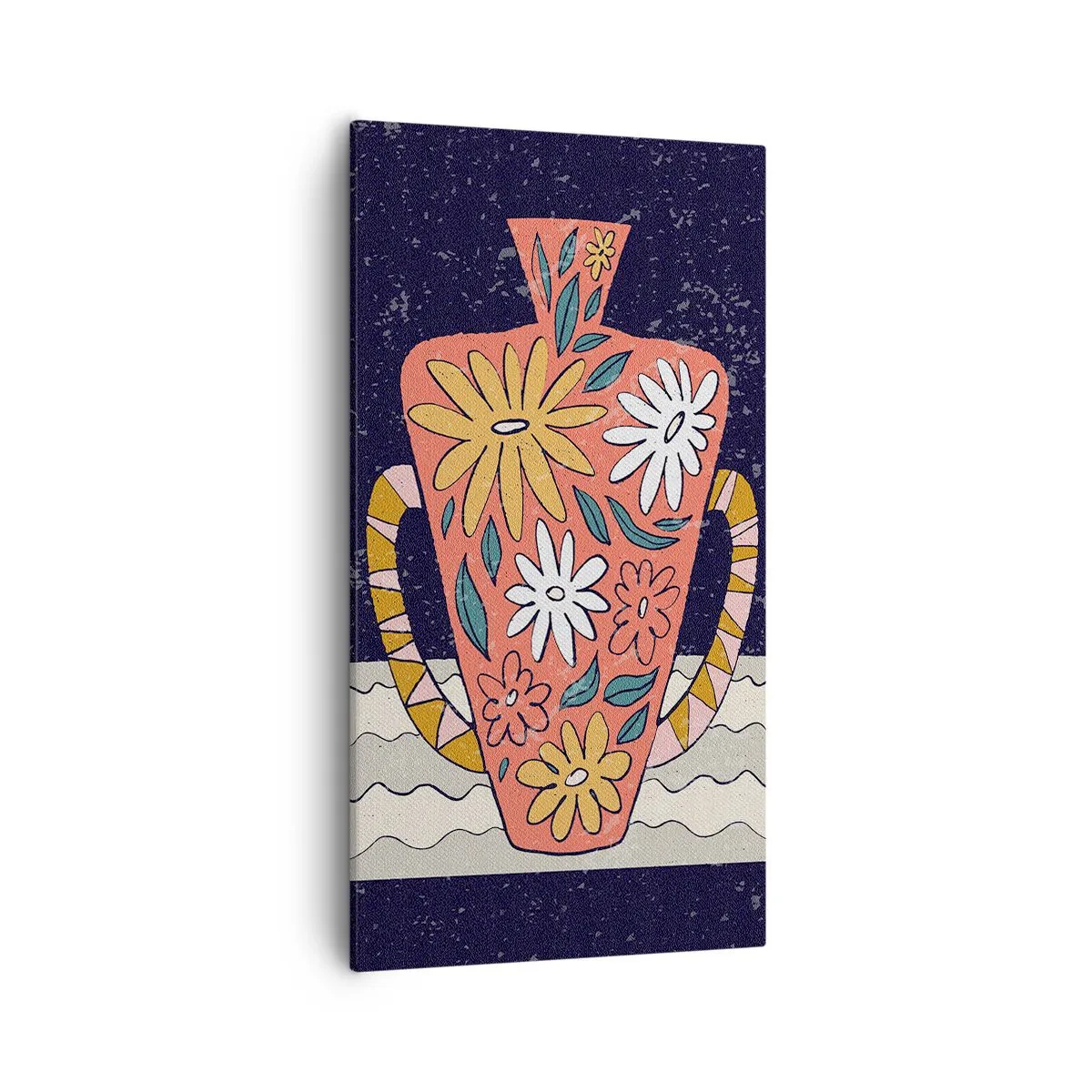 Quadro em tela - Jarro pintado - 55x100 cm