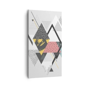 Quadro em tela - Variações do triângulo e losango - 55x100 cm