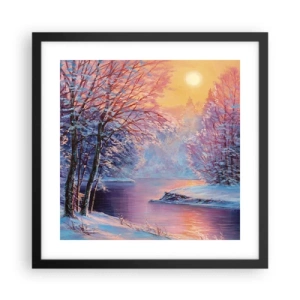 Pôster com moldura preta - Cores do inverno - 40x40 cm