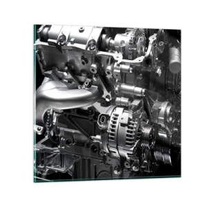 Quadro em vidro - Aço, belo, forte - 40x40 cm