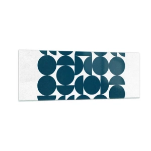 Quadro em vidro - Círculos e semicírculos - 140x50 cm