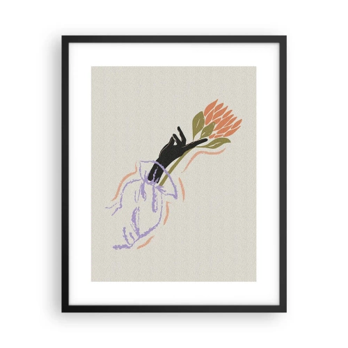 Pôster com moldura preta - Toque fraterno - 40x50 cm