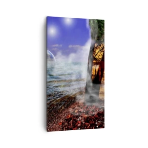 Quadro em tela - Paisagem surrealista - a unidade da natureza - 45x80 cm